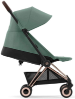 Коляска Cybex Coya Rosegold Frame Cloud T i-Size Sepia Black Plus Leaf Green с дождевиком и бампером