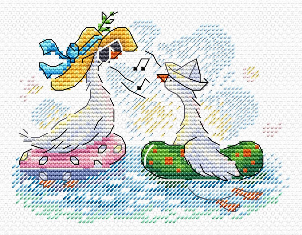 Набор для вышивания нитками МП Студия (Жар-птица), На море, 10х13 см