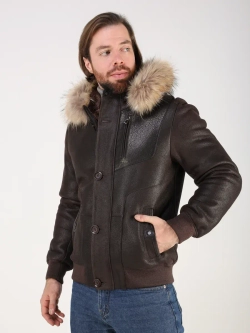 Дубленка натуральная куртка зимняя с капюшоном