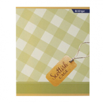 Тетрадь 36 л., А5, клетка, Alingar "Шотландская клетка", скрепка, второй блок 60г/м2, мелованный картон (стандарт), 4 дизайна в пленке т/у