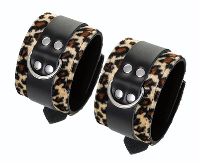 Наручники Anonymo с анималистическим принтом (Цвет: черный с леопардовым)