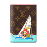 LOUIS VUITTON Monogram Coated Canvas Passport Holder Unisex Brown