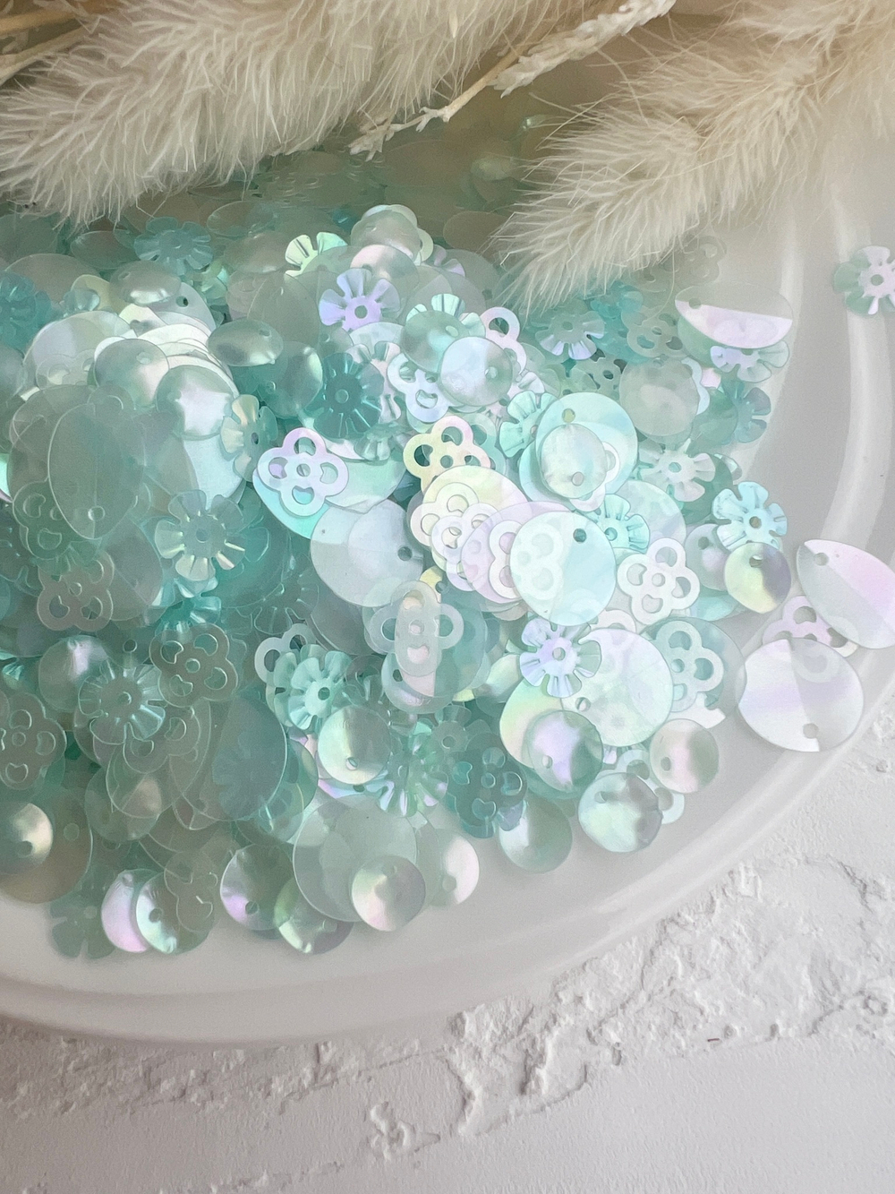 Микс пайеток, "Мятное мороженное", 3 гр