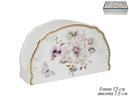 Lenardi 108-244 Салфетница ХРИЗАНТЕМЫ в под.уп.(х36)Фарфор