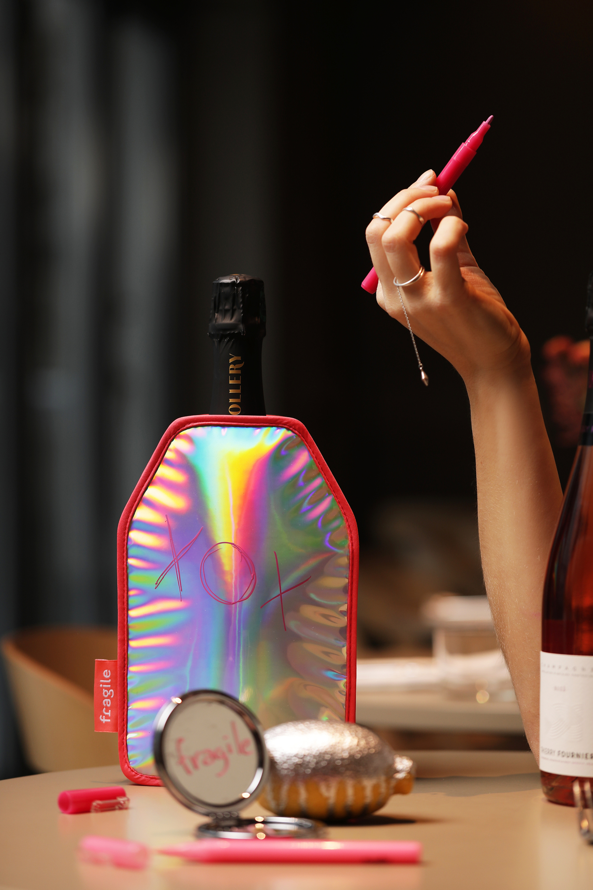 Охлаждающий футляр для бутылки объемом 750 мл «Диско лосось»