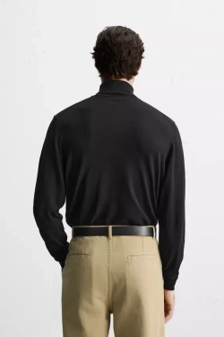 ZARA СВИТЕР ИЗ СМЕСОВОЙ ВИСКОЗЫ, ЧЕРНЫЙ