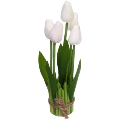Цветочная композиция «Весенняя рапсодия» 10*26см Тюльпаны белые
