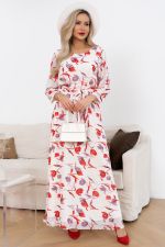 Платье Марго (айвори/тюльпаны) Р11-1245/3 Nikol (Акция)