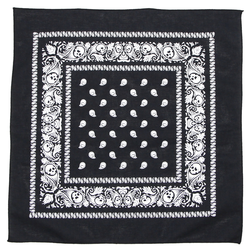 Бандана Черная с черепами в огурцах
