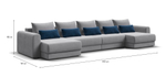 Модульный п-образный диван РИЧМОНД MODOOL Велюр Monolit сталь
