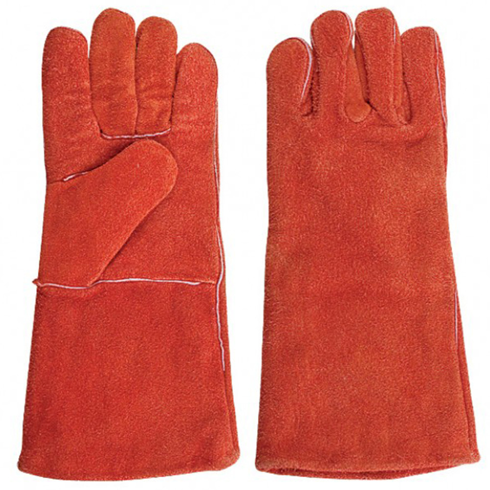 Краги спилковые MOS 12455М удлиненные на подкладке