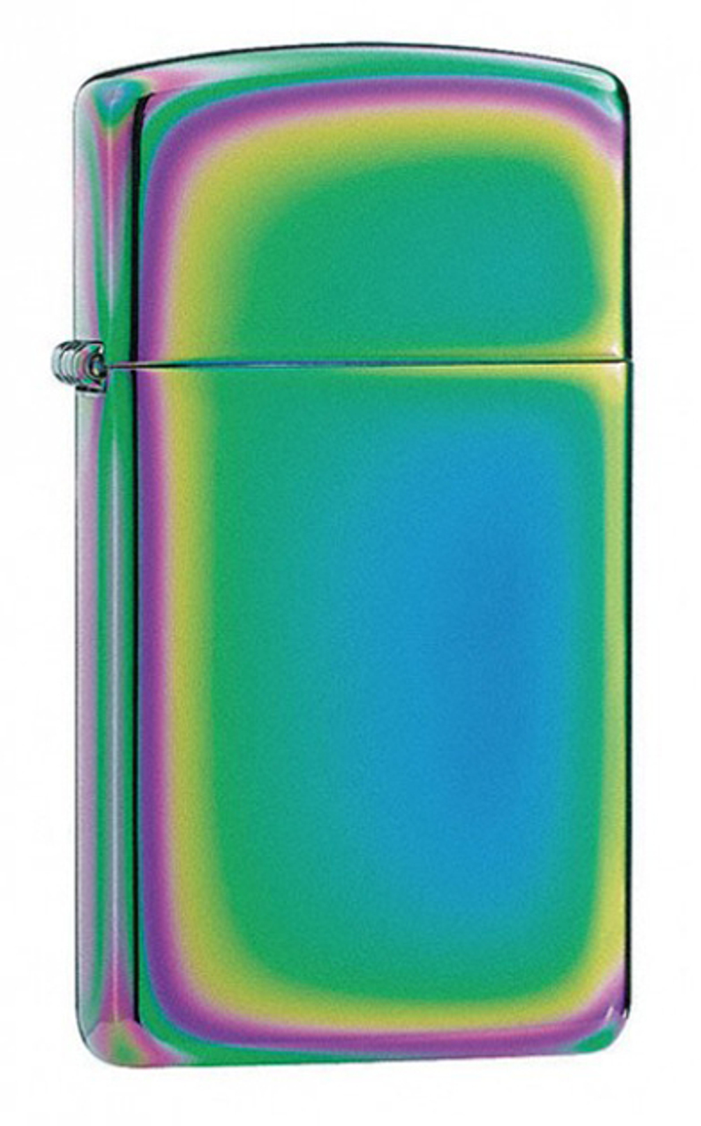 Легендарная классическая американская бензиновая узкая зажигалка ZIPPO Slim® с покрытием Spectrum™ разноцветная глянцевая из латуни и стали ZP-20493