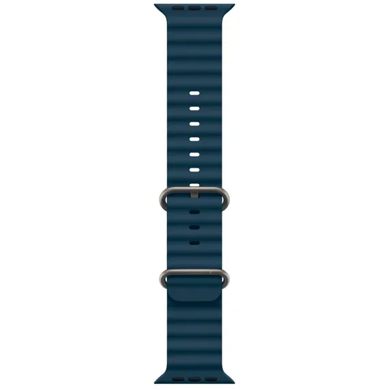 Часы Apple Watch Ultra 2, 2023, 49 мм, титан светлого цвета, ремешок Ocean синего цвета