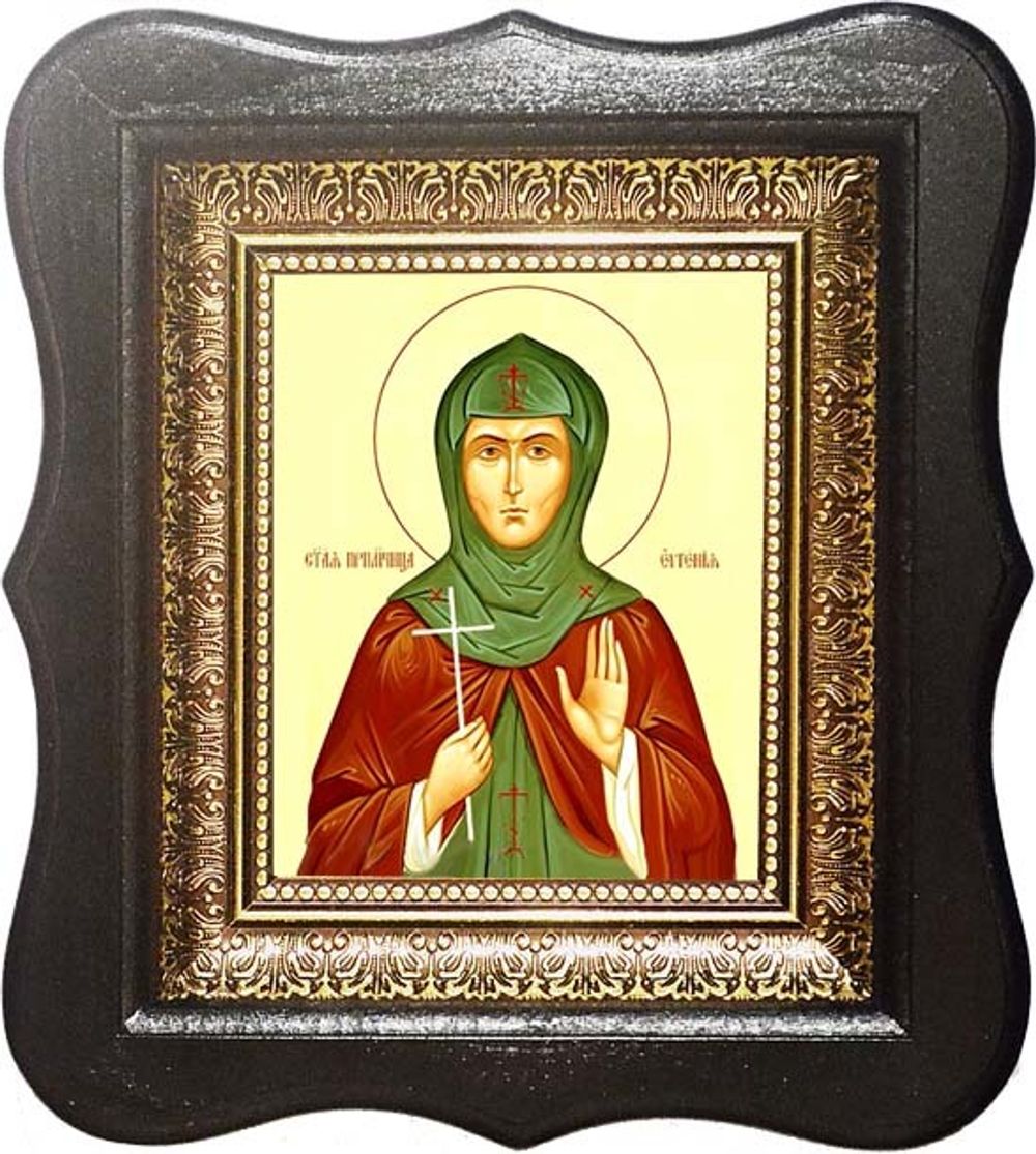 Евгения Лысова Преподобомученица. Икона на холсте в малом киоте.