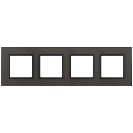 14-5104-32 ЭРА Рамка на 4 поста, стекло, Эра Elegance, серый+антр