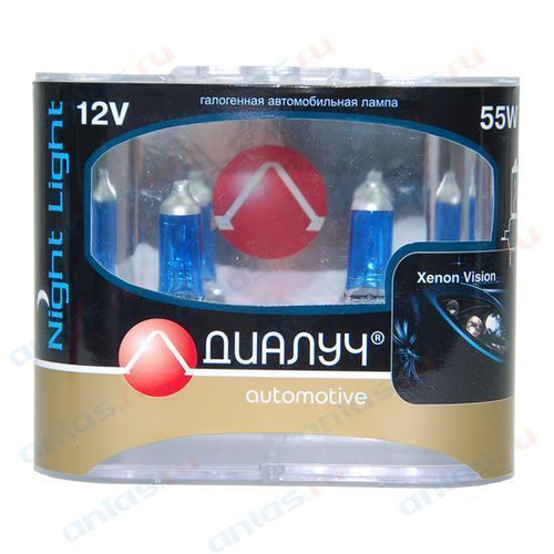 Лампа 12 В H7 55 Вт Night Light Xenon Vision галогенная 2 шт. Диалуч