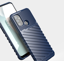 Противоударный чехол синего цвета для смартфона OnePlus Nord N100, серия Onyx от Caseport