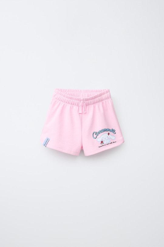 ZARA СВОБОДНЫЕ ШОРТЫ С ПРИНТОМ CINNAMOROLL © SANRIO, РОЗОВЫЙ