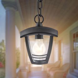 Садово-парковый светильник ЭРА «Марсель» НСУ 07-60-001 черный 4-гранный подвесной IP44 Е27 max60Вт | Садово-парковые светильники
