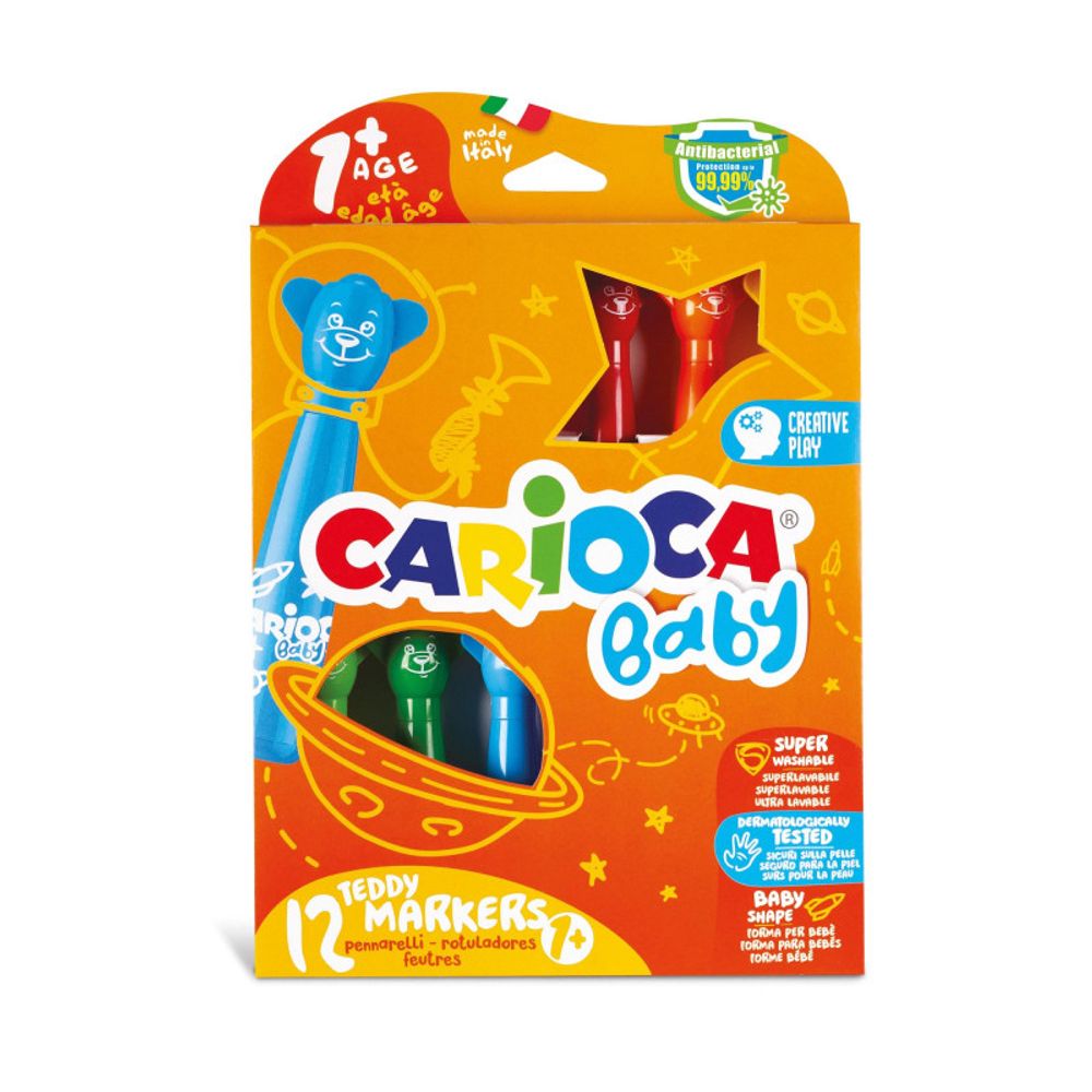 Набор фломастеров Baby Teddy Marker 12 цв, 42816, Carioca