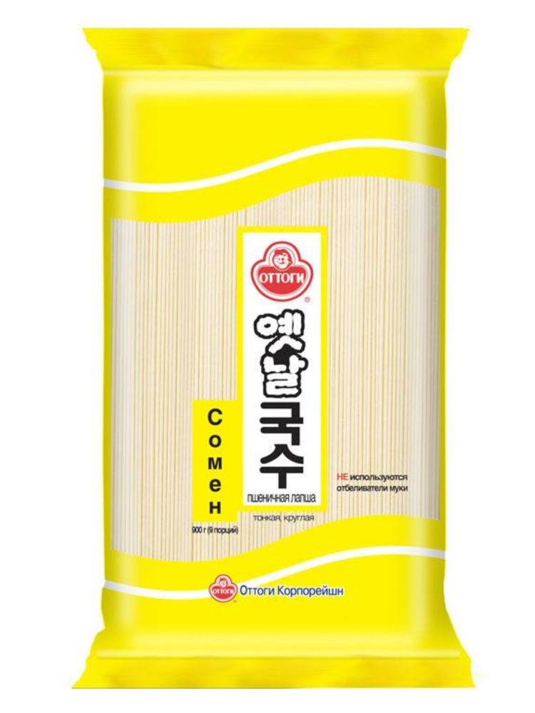 Лапша Ottogi Сомен тонкая круглая 900 г, 2 шт