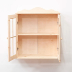 Dipriz Шкаф навесной Бритта 2 двери 2 полки с карнизом из массива сосны для кухни и ванной, в натуральной отделке