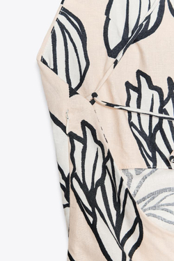 ZARA ТОП ИЗ СМЕСОВОГО ЛЬНА С ОТКРЫТОЙ СПИНОЙ, РАЗНОЦВЕТНЫЙ