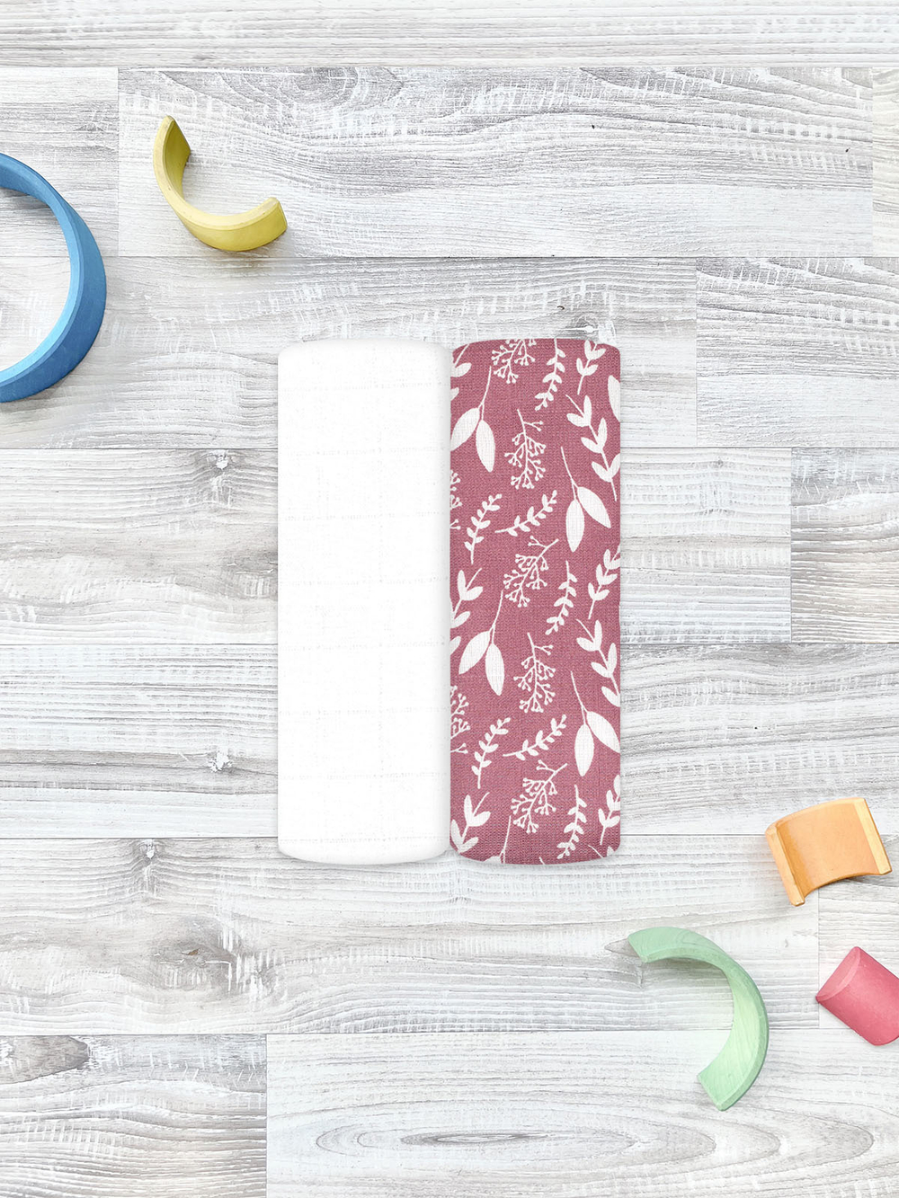 Сет из 2х муслиновых пелёнок Mjölk Botanica/White