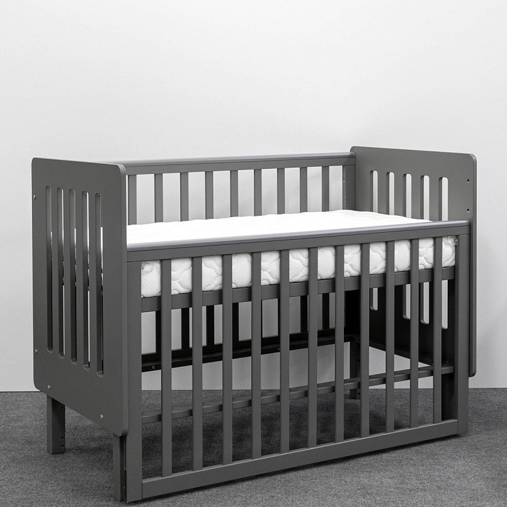 Кровать Antemi Mari 120х60 с маятником Ник 14 г Графит + НиК 15 г Графит