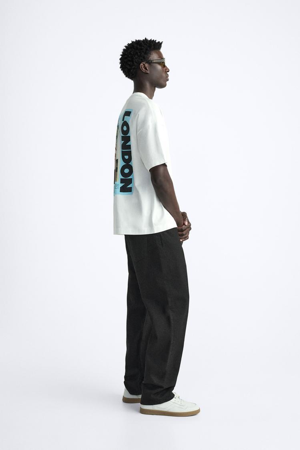 ZARA ФУТБОЛКА С ПРИНТОМ И НАДПИСЬЮ, БЕЛЫЙ