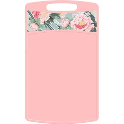 Доска разделочная "Bergamo" прямоугольная 260*155*3,5мм с декором "Сад пионов" (розовый) (упаковка 2