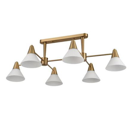 8113/6 MODERNI LN25 000 латунь/белый, металл/стекло Люстра потолочная E27 6*60W 220V CORNE