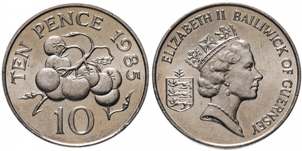 Гернси 10 пенсов, 1985 Томат UNC