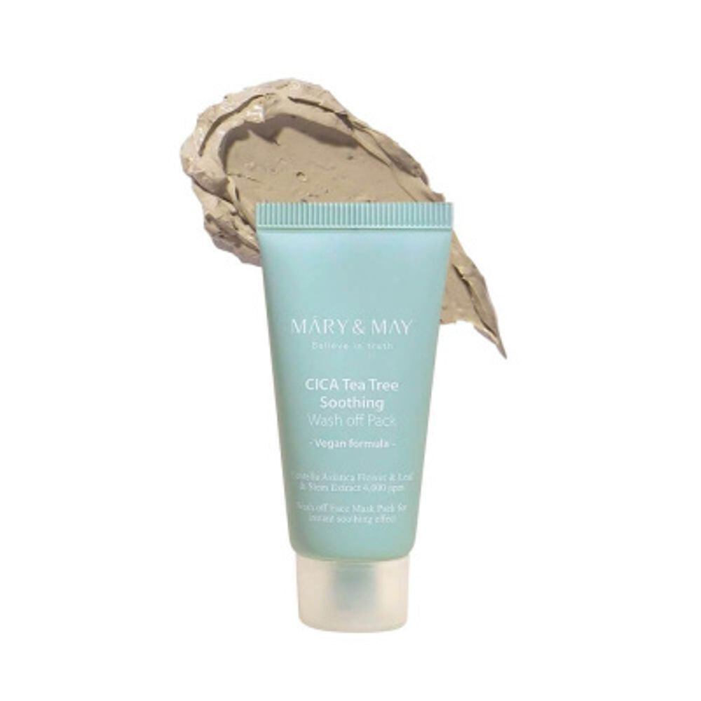 Маска глиняная с экстрактом центеллы и чайным деревом MARY&MAY Cica TeaTree Soothing Wash off Pack 3