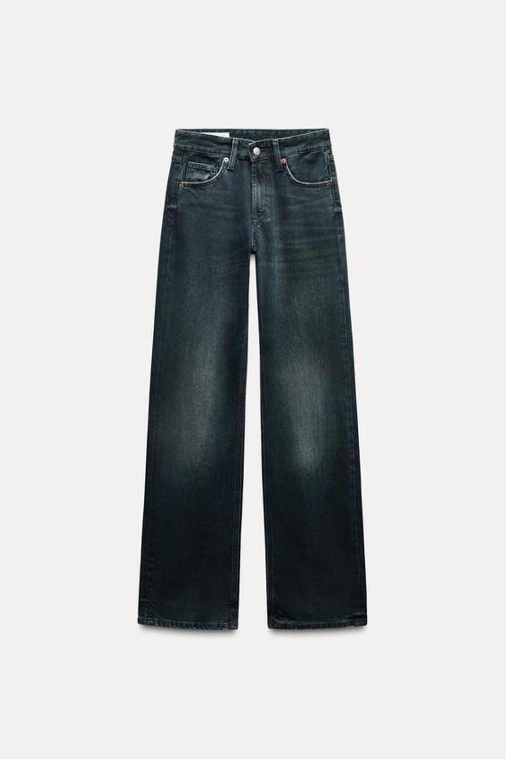 ZARA ДЖИНСЫ TRF WIDE LEG СО СРЕДНЕЙ ПОСАДКОЙ, ЦВЕТ НОЧНОГО НЕБА