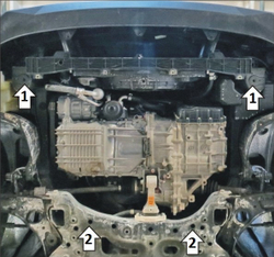 Защита картера двигателя, КПП (2 мм, сталь) для Hyundai Elantra седан 2021- Motodor.70915