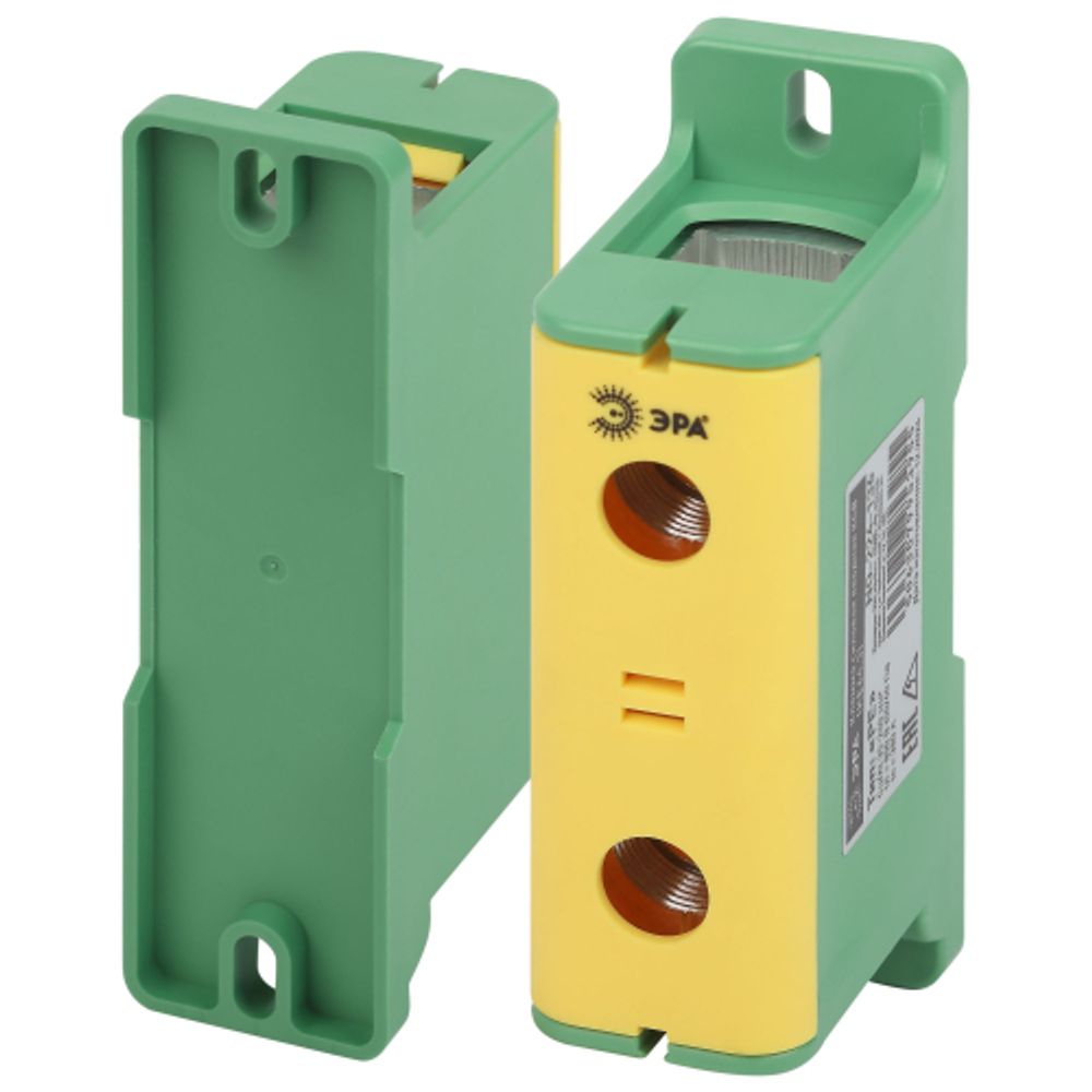 Клемма силовая вводная КСВ ЭРА NO-224-136 KE64.3 35-240 мм2 желтая/зеленая PE