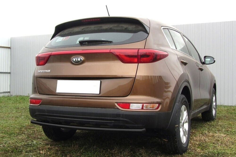 Защита заднего бампера (нержавейка) Kia Sportage (2016-2021) d42 (черный)