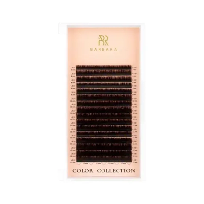 Темно-коричневые "Горький шоколад" ресницы Barbara - 16 линий