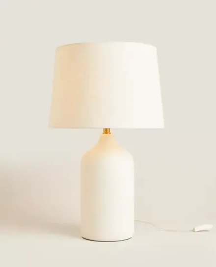 ZARA HOME НАСТОЛЬНАЯ ЛАМПА С КЕРАМИЧЕСКИМ ОСНОВАНИЕМ, БЕЛЫЙ