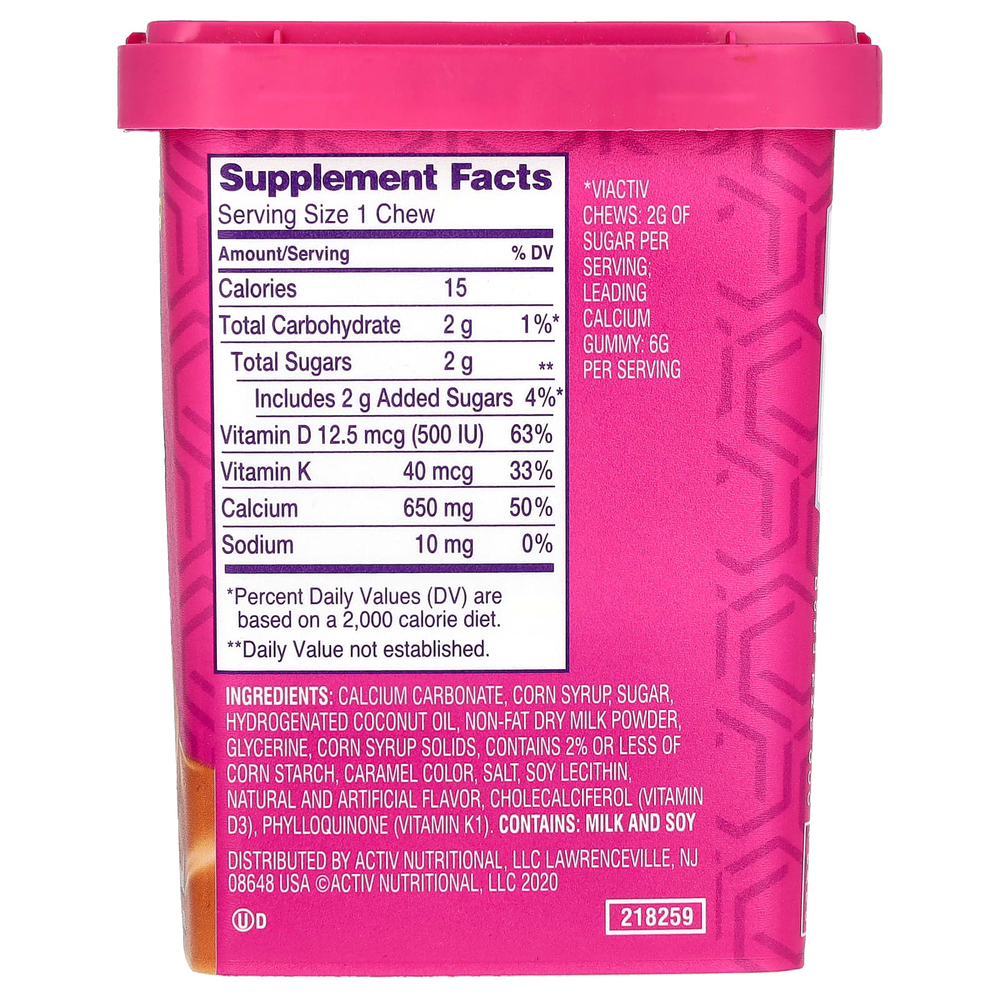 Viactiv, Calcium + Bone Strength, Max Formula, насыщенная карамель, 60 жевательных таблеток