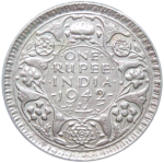 Индия (Британская) 1 рупии (rupee) 1942 серебро (VF)