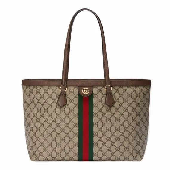 Сумка-тоут Gucci Ophidia GG среднего размера бежевый