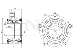 Ступица передняя (без ABS) UNIO HUB-20047