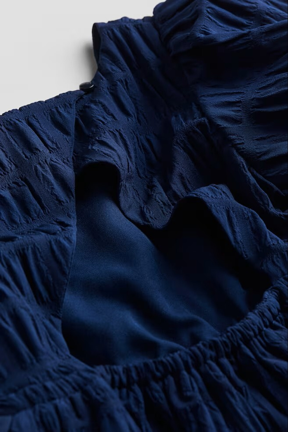 H&M Платье с пышными рукавами, темно-синий