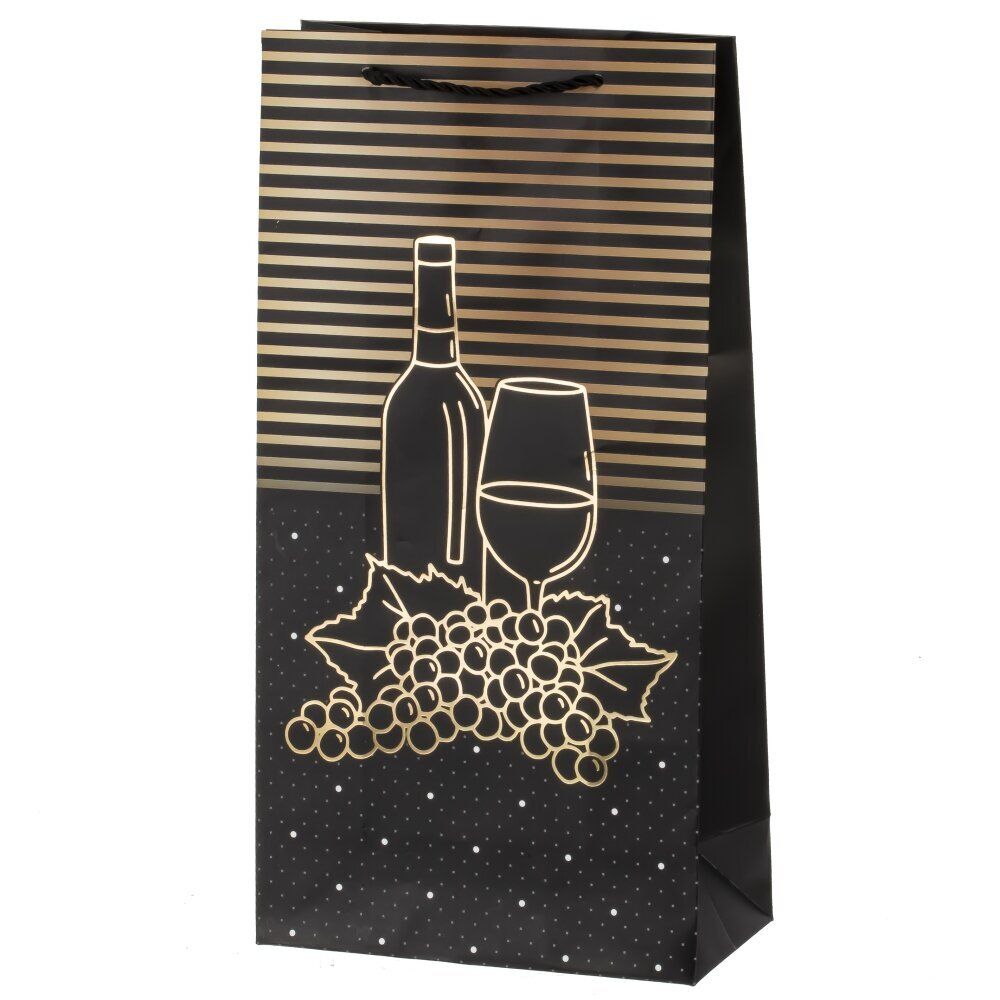 GAEM Пакет подарочный для бутылок (бумага 210г/м2, блок микс 12шт), L18 W9 H35 см, 4в.
