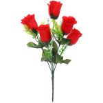 Букет цветов 35см «Роза» красный 5 цветков