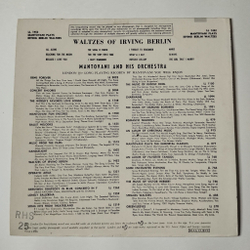 Винтажная виниловая пластинка LP Mantovani And His Orchestra Waltzes Of Irving Berlin (UK 1956)