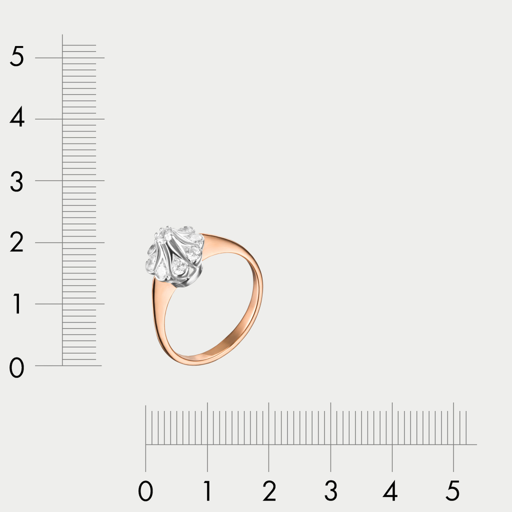Помолвочное кольцо для женщин из розового золота 585 пробы с фианитом (арт. К-003)
