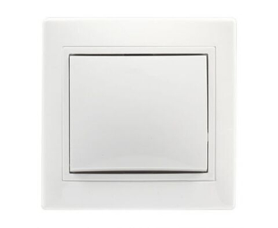 Выключатель Smartbuy 1-клавишный 10А, керамика "Венера" (SBE-01w-10-SW1-0-c), белый